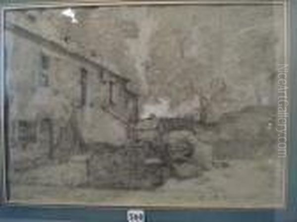 Silhouette Au Bord Du Puit Oil Painting by Eugene Ciceri