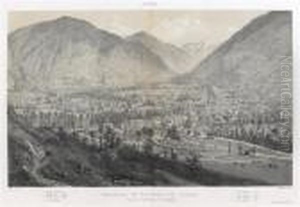 Les Pyrenees Oil Painting by Eugene Ciceri