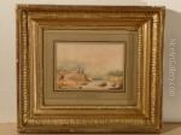 Bord De Mer Anime Oil Painting by Eugene Ciceri