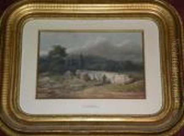 La Halte Pres De La Carriere Oil Painting by Eugene Ciceri