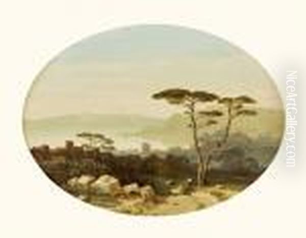 Paysage D'italie Oil Painting by Eugene Ciceri