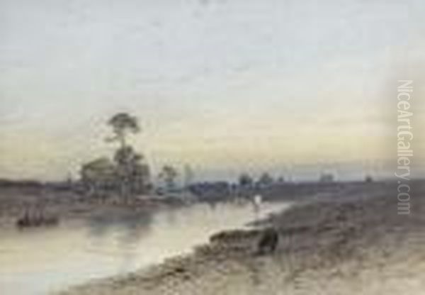  Vue D'une Riviere  Oil Painting by Eugene Ciceri