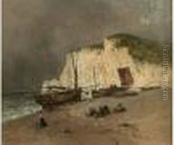 La Plage Oil Painting by Eugene Ciceri