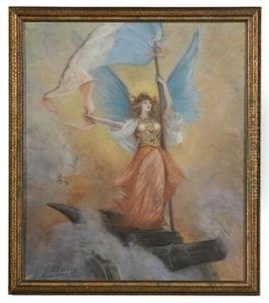 French Lady Liberty Oil Painting by Georges Jules Victor Clairin