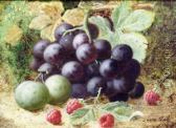 Still Lives Of Flowers And Fruit Oil Painting by Oliver Clare