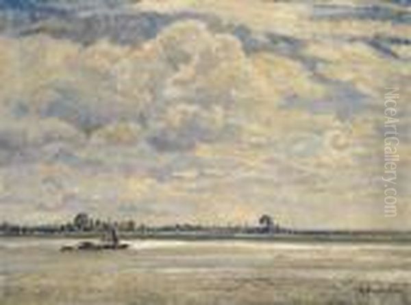 Landschaft Am Niederrhein Oil Painting by Maximilian Clarenbach