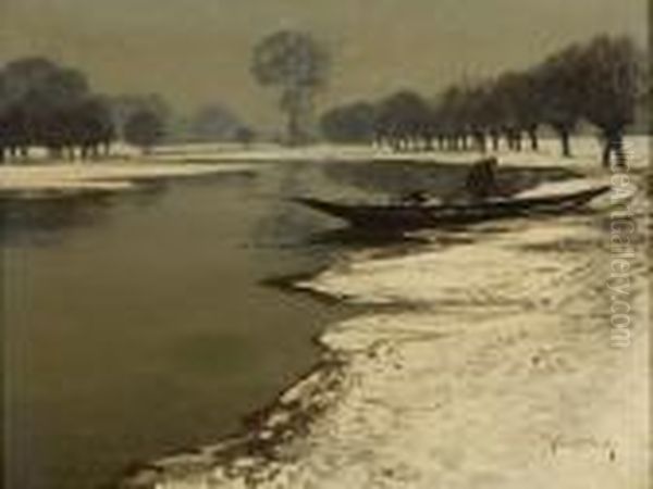 Wintertag Am Niederrhein. Oil Painting by Maximilian Clarenbach