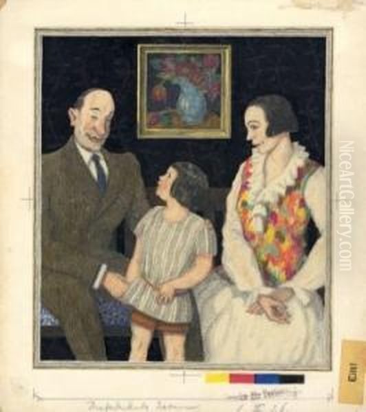 Ohne Titel. Mischtechnik 
(tusche, Farbkreiden, Bleistift) Auf Papier, Auf Karton Kaschiert. 28,5 X
 25,5cm. Unten Rechts Mit Bleistift Bezeichnet (datiert?) Oil Painting by Martin Claus