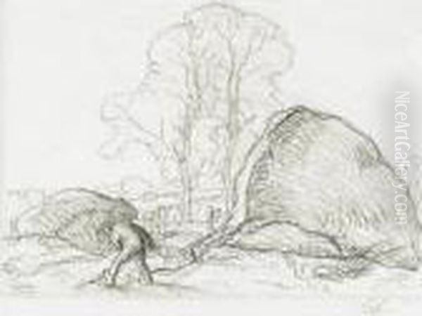 The Harvester Oil Painting by George Clausen