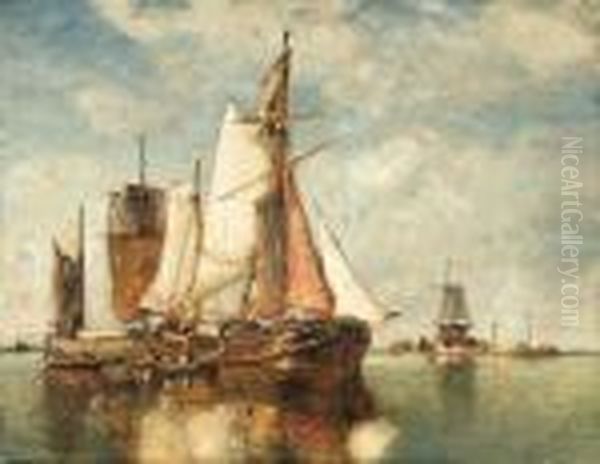 Shipping In An Estuary
Oil On Panel Oil Painting by Paul-Jean Clays