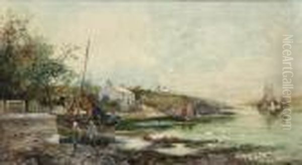 Penrhynpoint, Cemaes Bay, Anglesey Oil Painting by Joseph Hughes Clayton