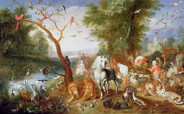 The Animals entering Noahs Ark Oil Painting by Jan van, the Younger Kessel