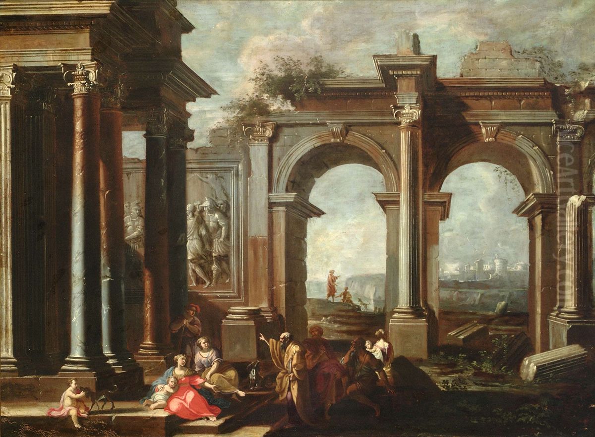 Landscape With Ruins Oil Painting by Viviano Codazzi