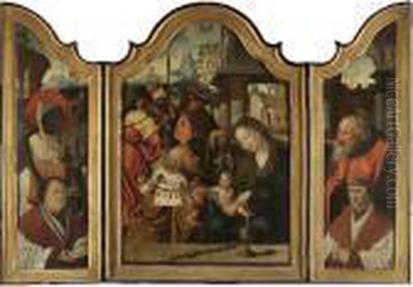 A Triptych: Oil Painting by Pieter Coecke Van Aelst
