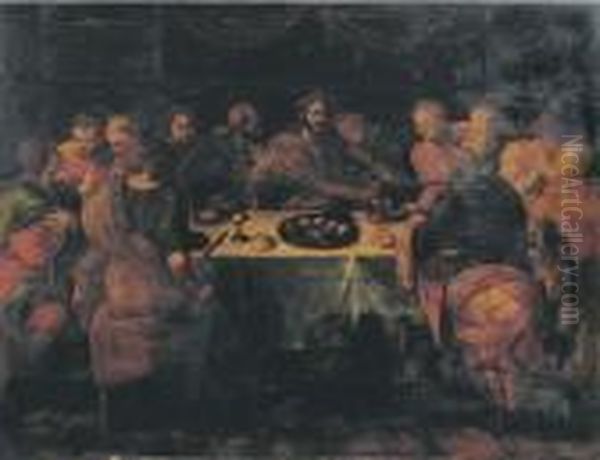 The Last Supper Oil Painting by Pieter Coecke Van Aelst