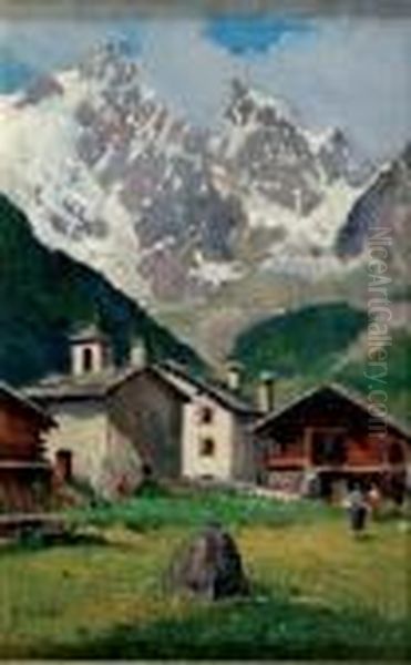 Baite In Montagna Oil Painting by Giovanni Colmo