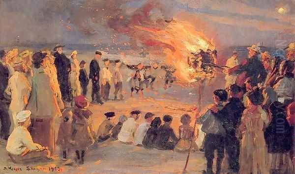 Playa de Skagen Oil Painting by Peder Severin Kroyer