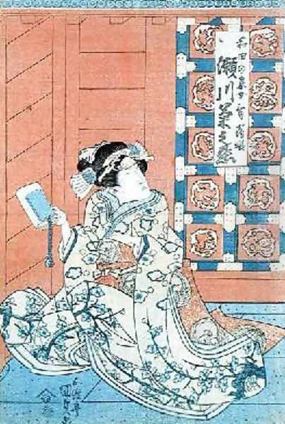 The Actor Bando Hikosaburo as the Daughter of Wada a Nobleman Oil Painting by Utagawa Kunisada
