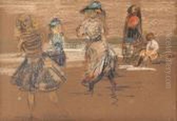 Beach Scene Oil Painting by Charles Edward Conder