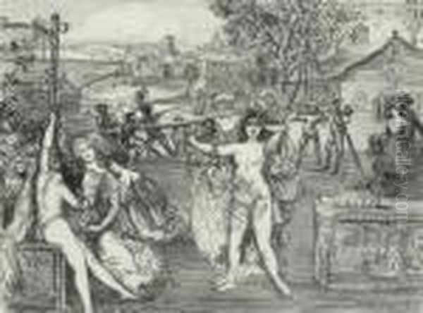 The Maypole Oil Painting by Charles Edward Conder