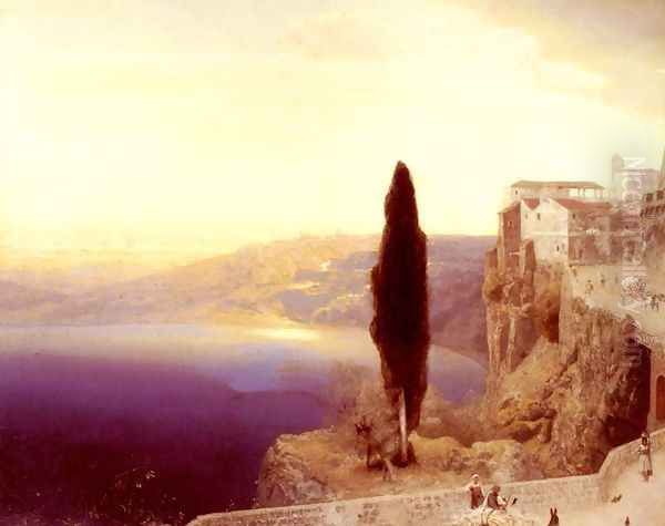 The Bay Of Albano Oil Painting by Louis Kolitz