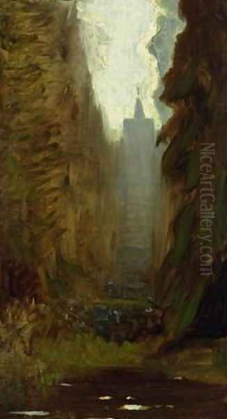 The Centre of the Park Wilhelmshoehe Kassel Oil Painting by Louis Kolitz