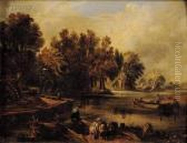 The Young Waltonians Oil Painting by John Constable