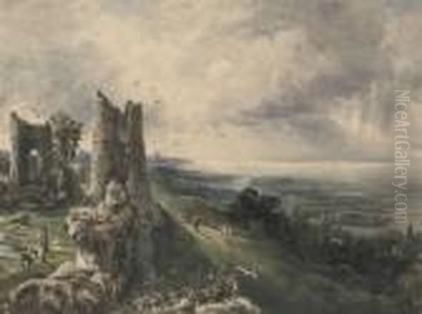 View Of Hadleigh Castle Oil Painting by John Constable