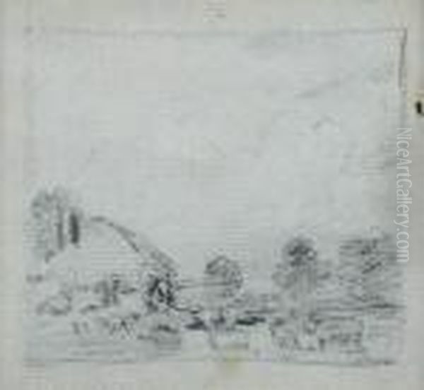 Cottage In A Landscape Pencil 8 X
 8cm Provenance: From The Isaacs Collection Sabin Galleries Ltd Oil Painting by John Constable