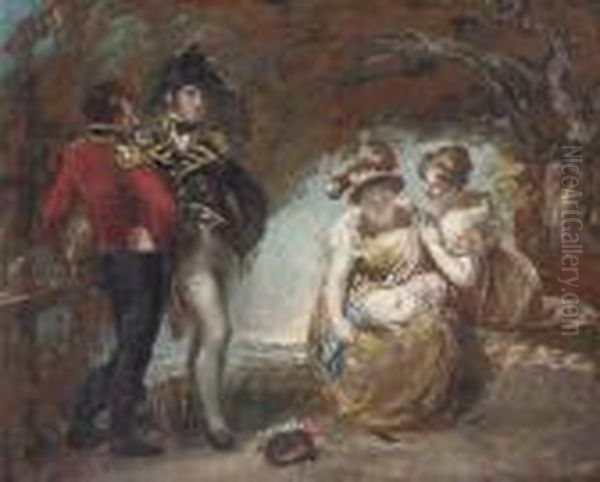 A Group Of Figures In A Wood, 
Traditionally Identified As Generalfisher, Captain Wordsworth, Mary 
Fisher, Maria Constable And Ababy Oil Painting by John Constable