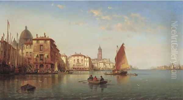 Venice Oil Painting by Charles Euphraisie Kuwasseg