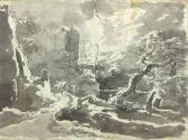 Paysage D'orage Oil Painting by Jean Antoine Constantin D'Aix