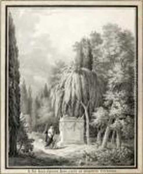 Il Fut Bon Epoux, Bon Pere Et Toujours Vertueux
 Lavis Gris Oil Painting by Jean Antoine Constantin D'Aix