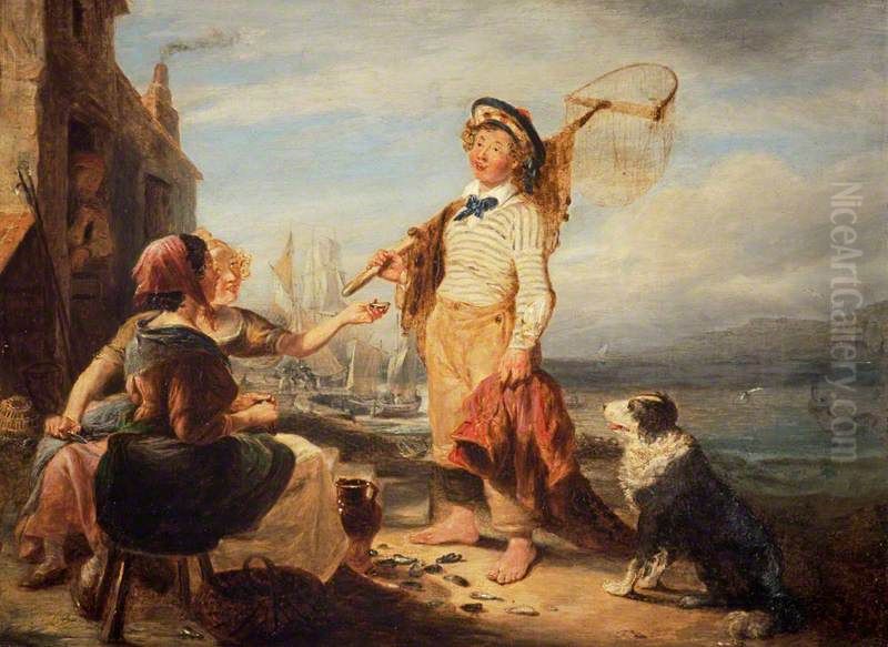 Fisher Folk Oil Painting by William Kidd