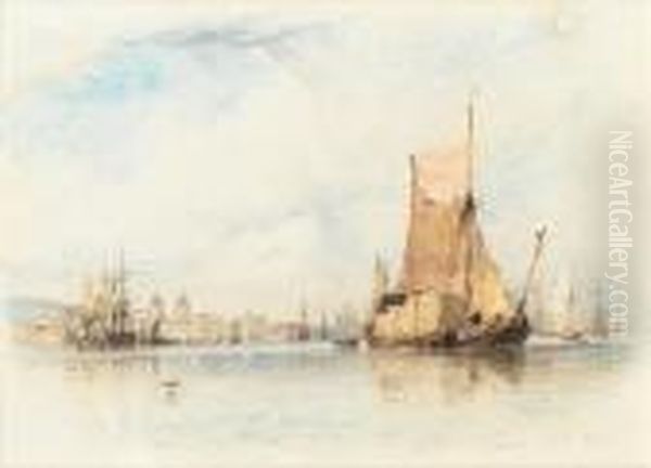 A 'stackie', Greenwich Oil Painting by Edward William Cooke