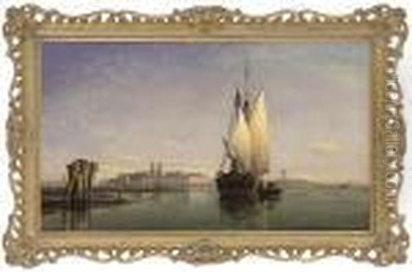 Evening On The Lagoon, From L'isola San Servolo, Venice Oil Painting by Edward William Cooke