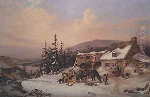 Quebec Oil Painting by Cornelius David Krieghoff