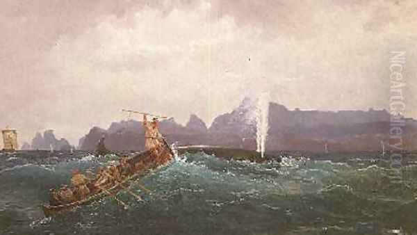 A Whaling Scene Oil Painting by Cornelius David Krieghoff