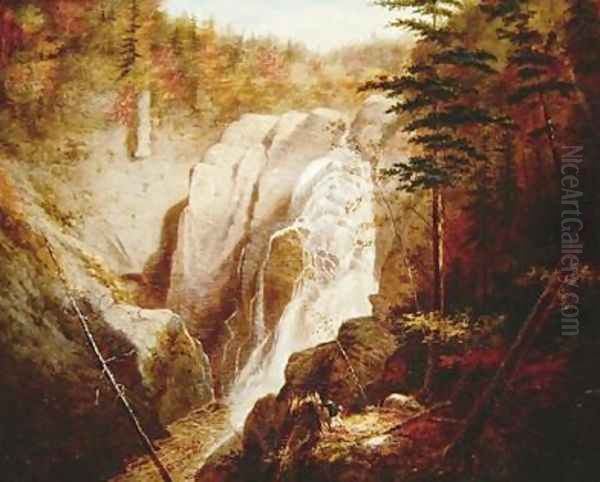 St Annes Falls Canada Oil Painting by Cornelius David Krieghoff