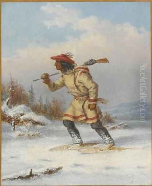 Following the Moose Oil Painting by Cornelius David Krieghoff