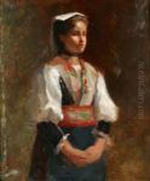 La Jeune Italienne Oil Painting by Vittorio Matteo Corcos