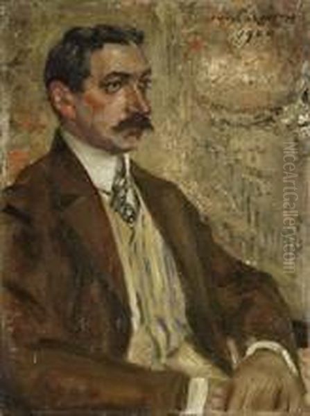 Portrat Dr. Ludwig Kraft Oil Painting by Lovis (Franz Heinrich Louis) Corinth