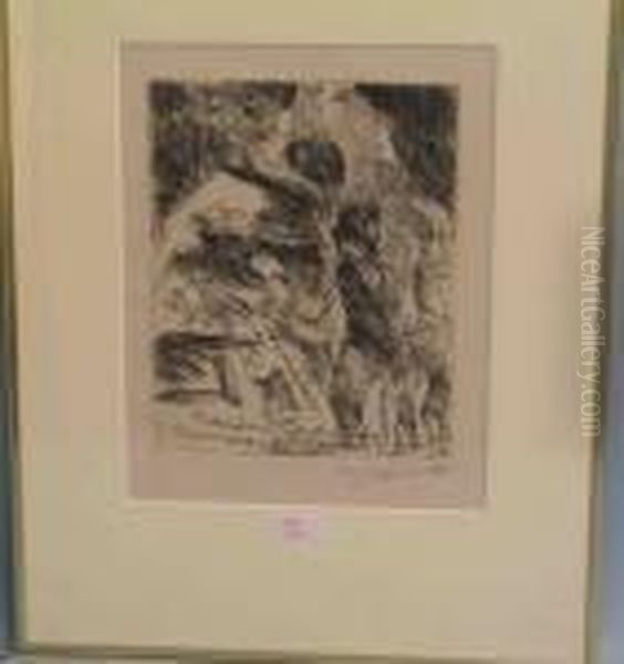 Vater, Es Wird Nicht Gut Laufen, Bleiben Wir Von Dem Soldatenhaufen Oil Painting by Lovis (Franz Heinrich Louis) Corinth