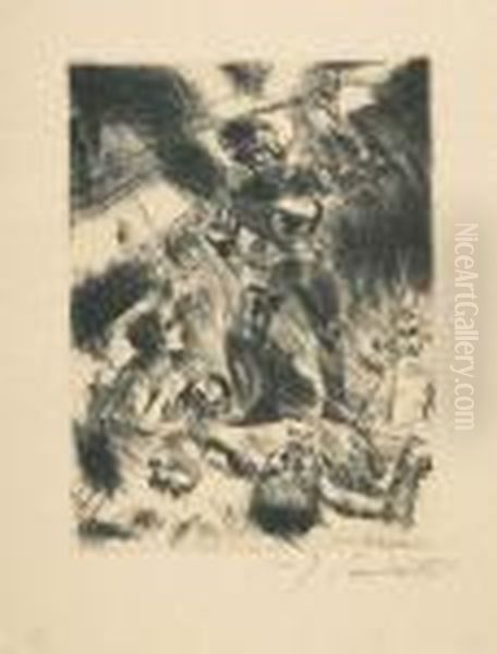 2 Bll.: Der Heilige Michael - Henny Porten. Oil Painting by Lovis (Franz Heinrich Louis) Corinth