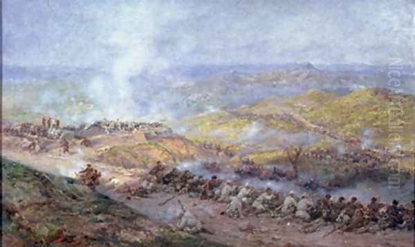 A Scene from the Russo Turkish War in 1877-78 Oil Painting by Pawel Kowalewsky