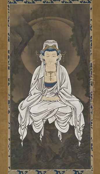 White Robed Bodhisattva of Compassion Oil Painting by Motonobu Kano