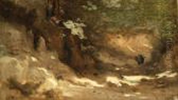 Sous-bois Oil Painting by Jean-Baptiste-Camille Corot