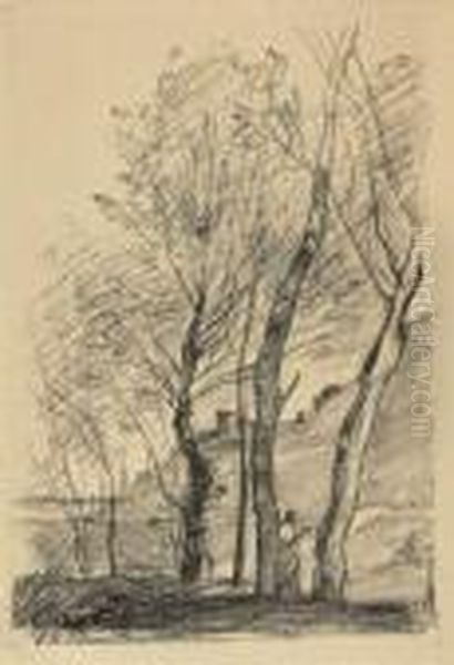 La Lecture Sous Les Arbres. Oil Painting by Jean-Baptiste-Camille Corot