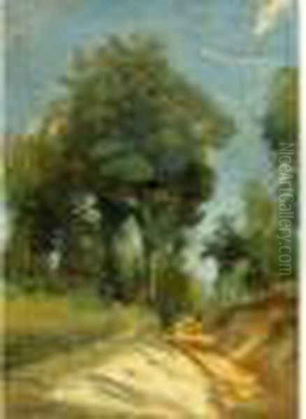 Entree De La Creusee A Marcoussis 1873 Oil Painting by Jean-Baptiste-Camille Corot