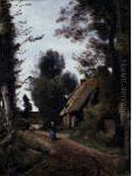 Saint-quentin-des-pres (oise), Pres Gournay-en-bray Oil Painting by Jean-Baptiste-Camille Corot